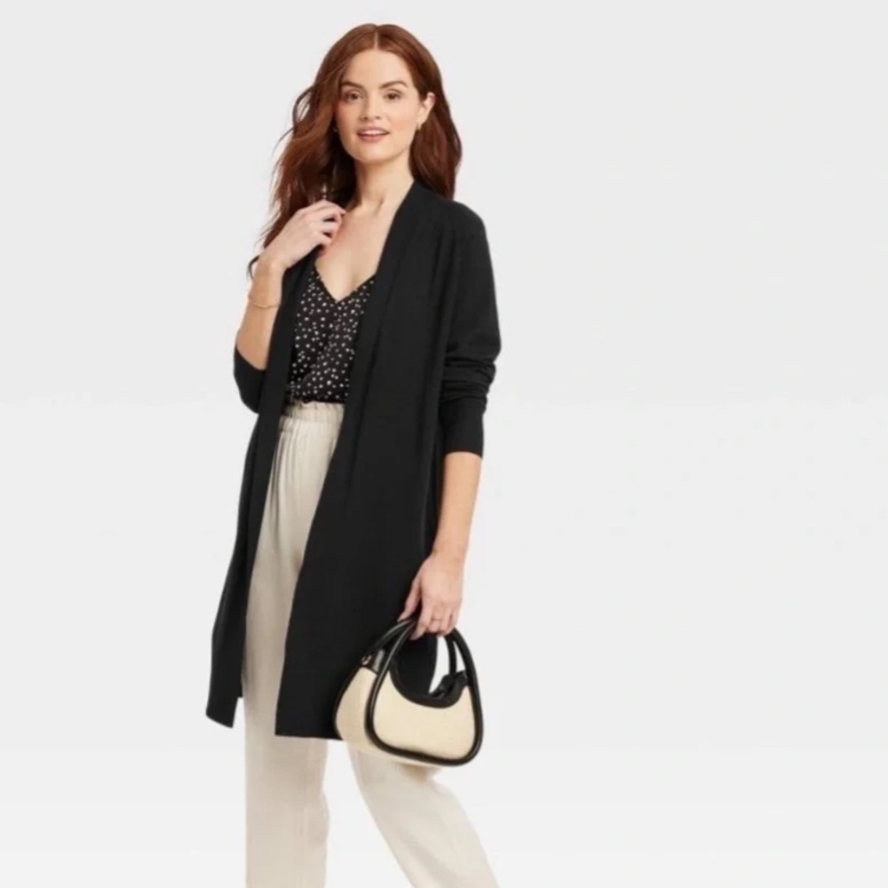 A New Day Longline Cardigan Womens Small Black New With Tags